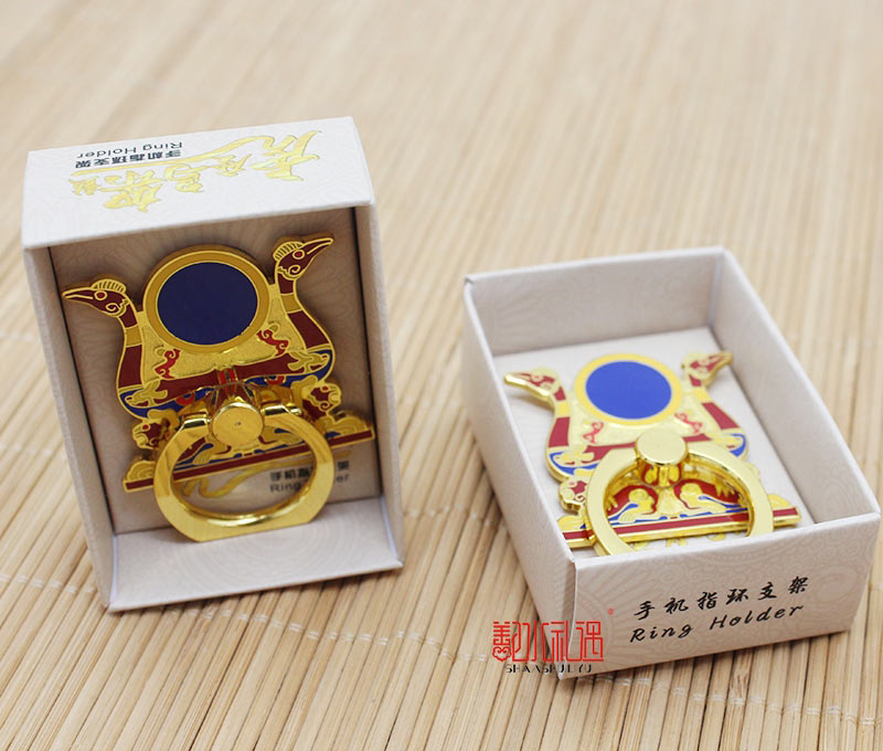 省博纪念品—虎座鸟架鼓手机支架