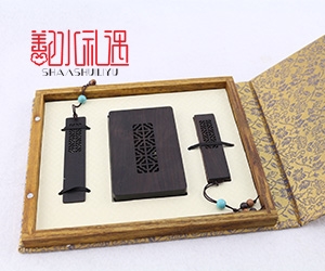 紫光檀三件套，武汉鄯水纪念品定制
